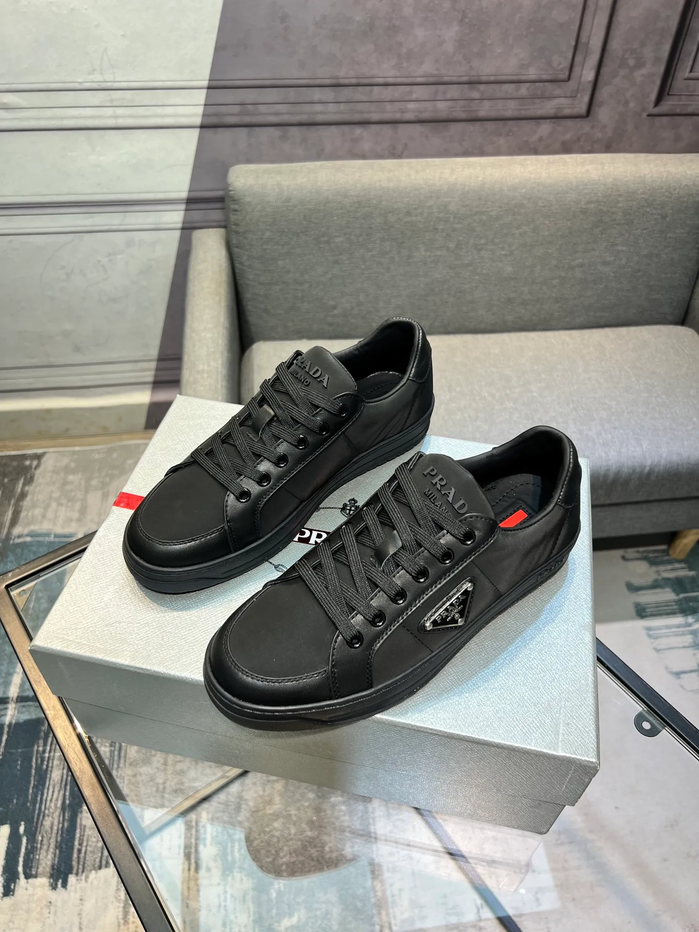 Men's shoes 💰540 [PRADA] Men's shoes are popular in the counter, official website synchronization, 1 high-quality shipment ✔️ Original frosted cowhide + cowhide lining, 1🆚1 replica, original sole, 38-45 (45 customized, non-refundable)